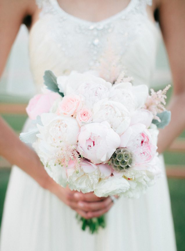 peonies, peony bridal bouquet, grecian wedding gown, door county farm wedding photography