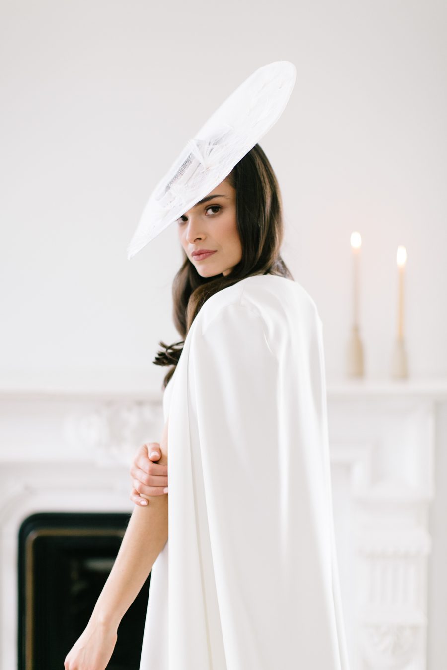 wisconsin bride fine art door county wedding photographers, lake geneva wedding photos, bridal cape and hat, modern bride photography