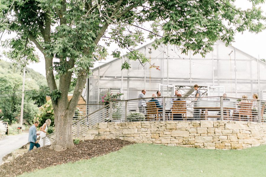 modern greenhouse wedding photos, carly mccray photography, lake geneva wedding photographer, madison wedding photographers, modern greenery wedding, modern wisconsin greenhouse wedding, modern greenery wedding, sleek wedding dress, greenery boutonnieres, black taper candles, green florals, modern greens